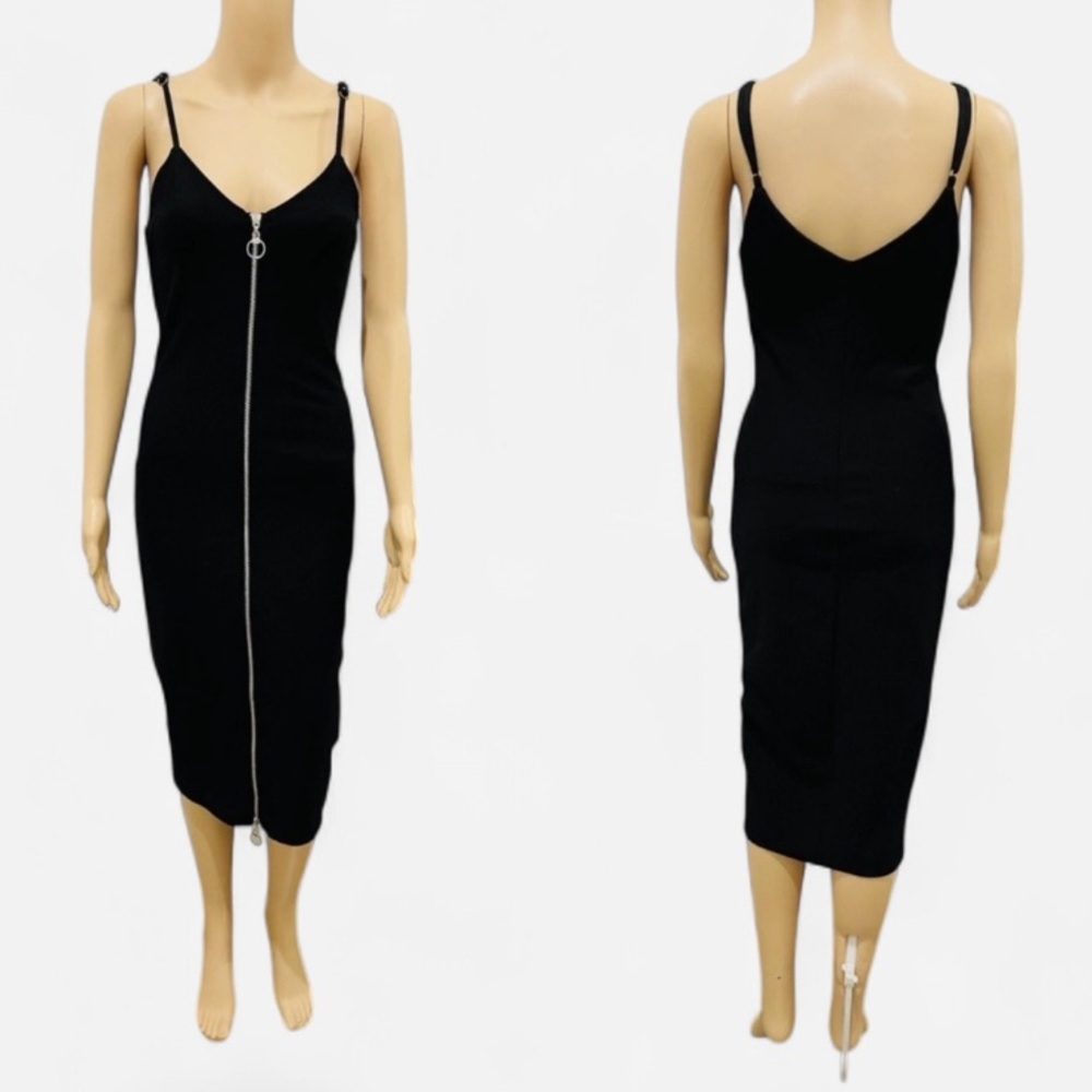 MP/C zipper front midi bodycon dress XS